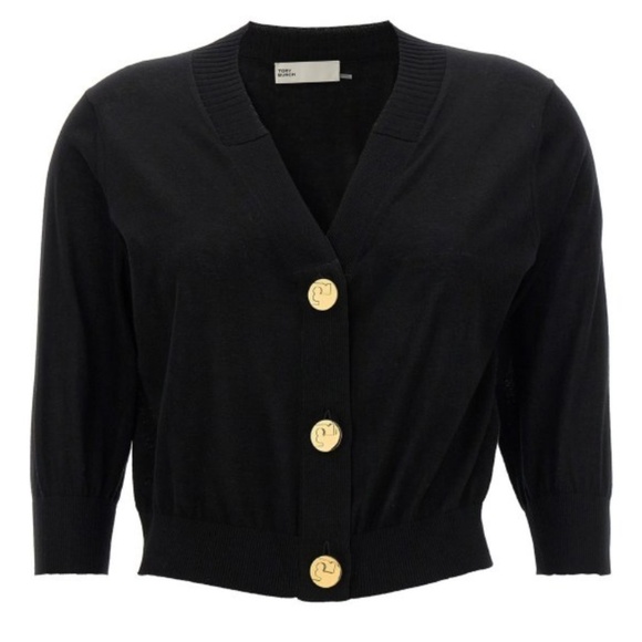 Tory Burch XL 100% Cotton Black Lightweight Cardigan.20